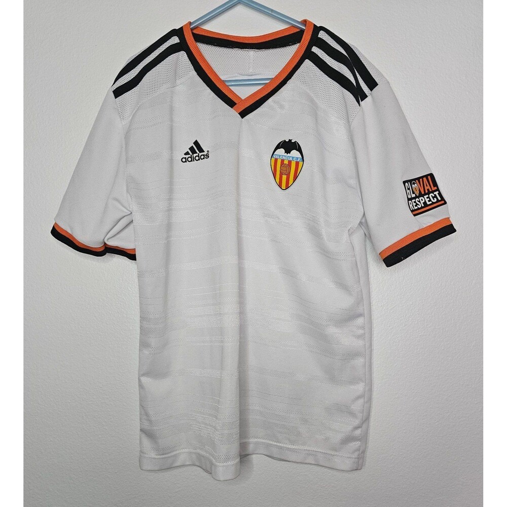 Valencia La Liga 2014-2015 Adidas Soccer Jersey White Size Kids S Small Futbol